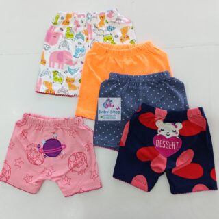 Baby Girls 5-Piece Cotton Pants Set