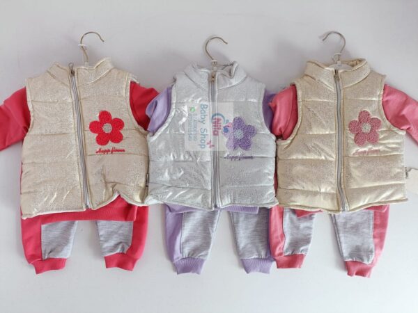 Kids 3Pc Suit Trousers, Top, Sleeveless Jacket