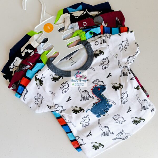 Newborn Baby Boy Soft Multicolor Cotton T-Shirts 5Pcs - Image 11