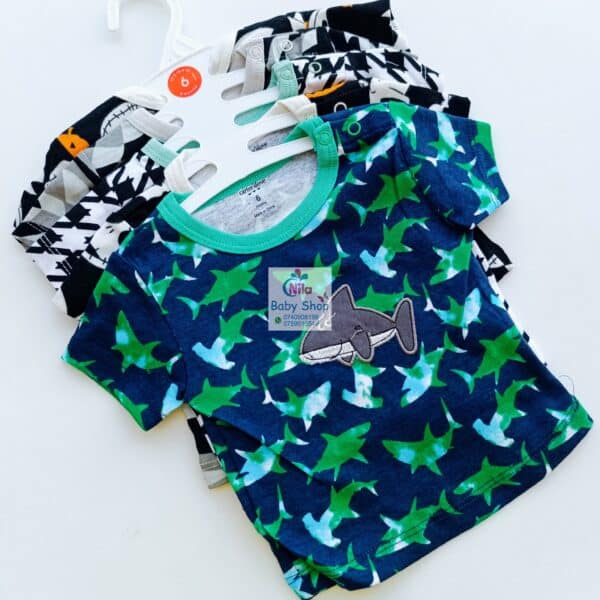 Newborn Baby Boy Soft Multicolor Cotton T-Shirts 5Pcs - Image 12