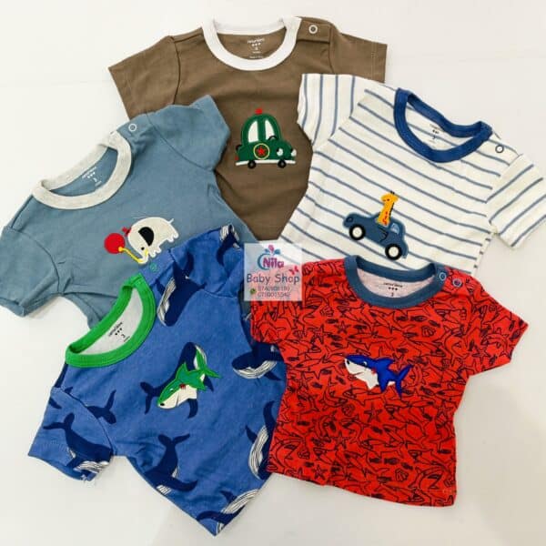 Newborn Baby Boy Soft Multicolor Cotton T-Shirts 5Pcs