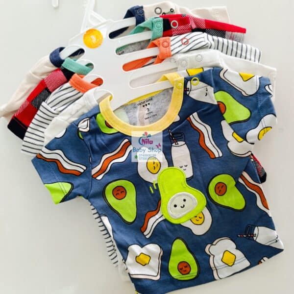 Newborn Baby Boy Soft Multicolor Cotton T-Shirts 5Pcs - Image 11