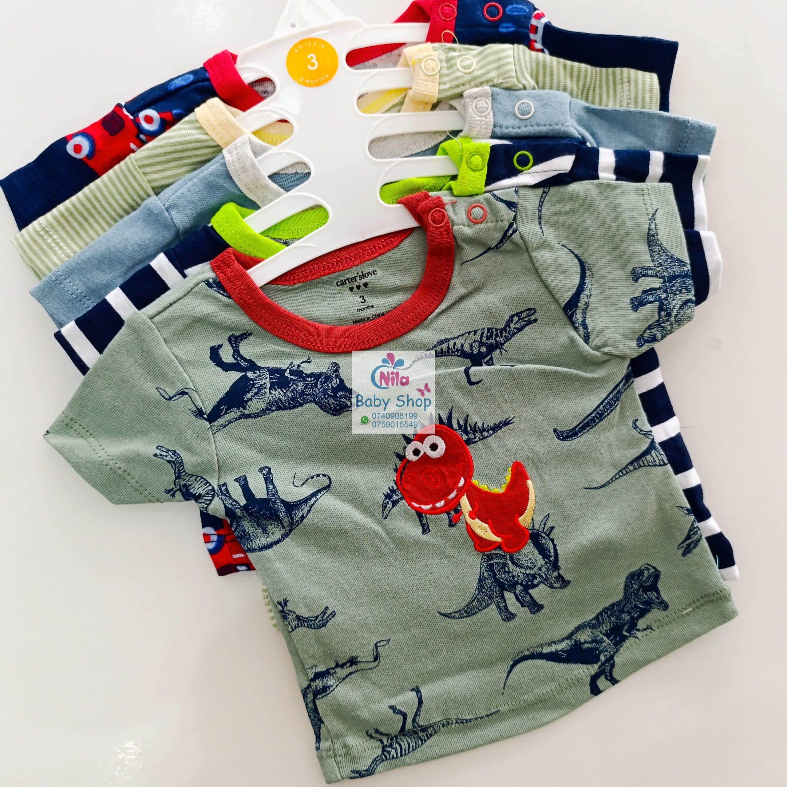 Newborn Baby Boy Soft Multicolor Cotton T-Shirts 5Pcs - Image 10