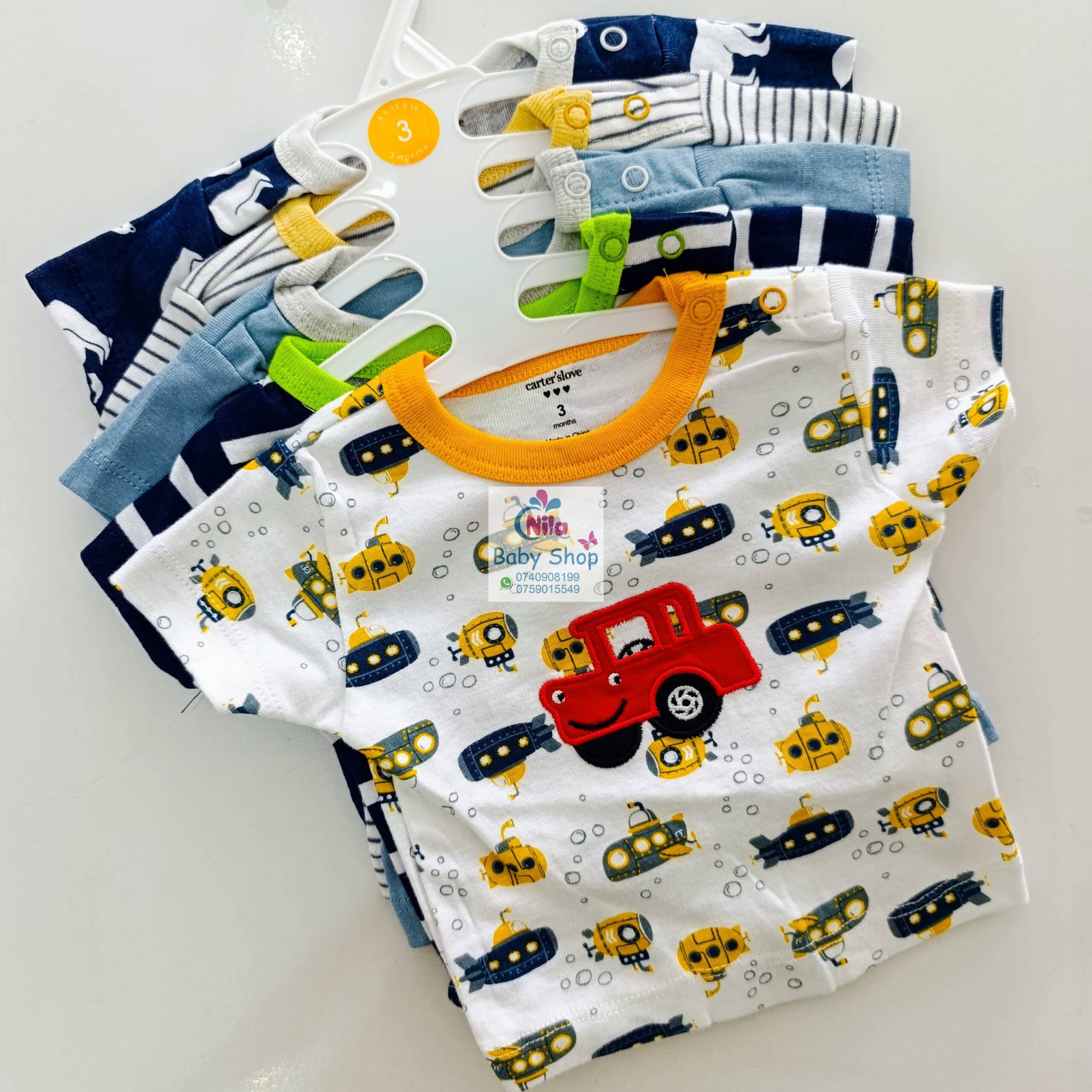 Newborn Baby Boy Soft Multicolor Cotton T-Shirts 5Pcs - Image 9