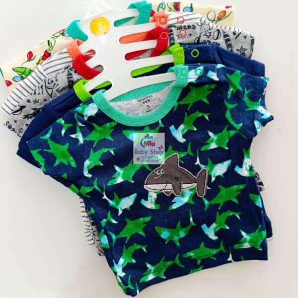 Newborn Baby Boy Soft Multicolor Cotton T-Shirts 5Pcs - Image 8
