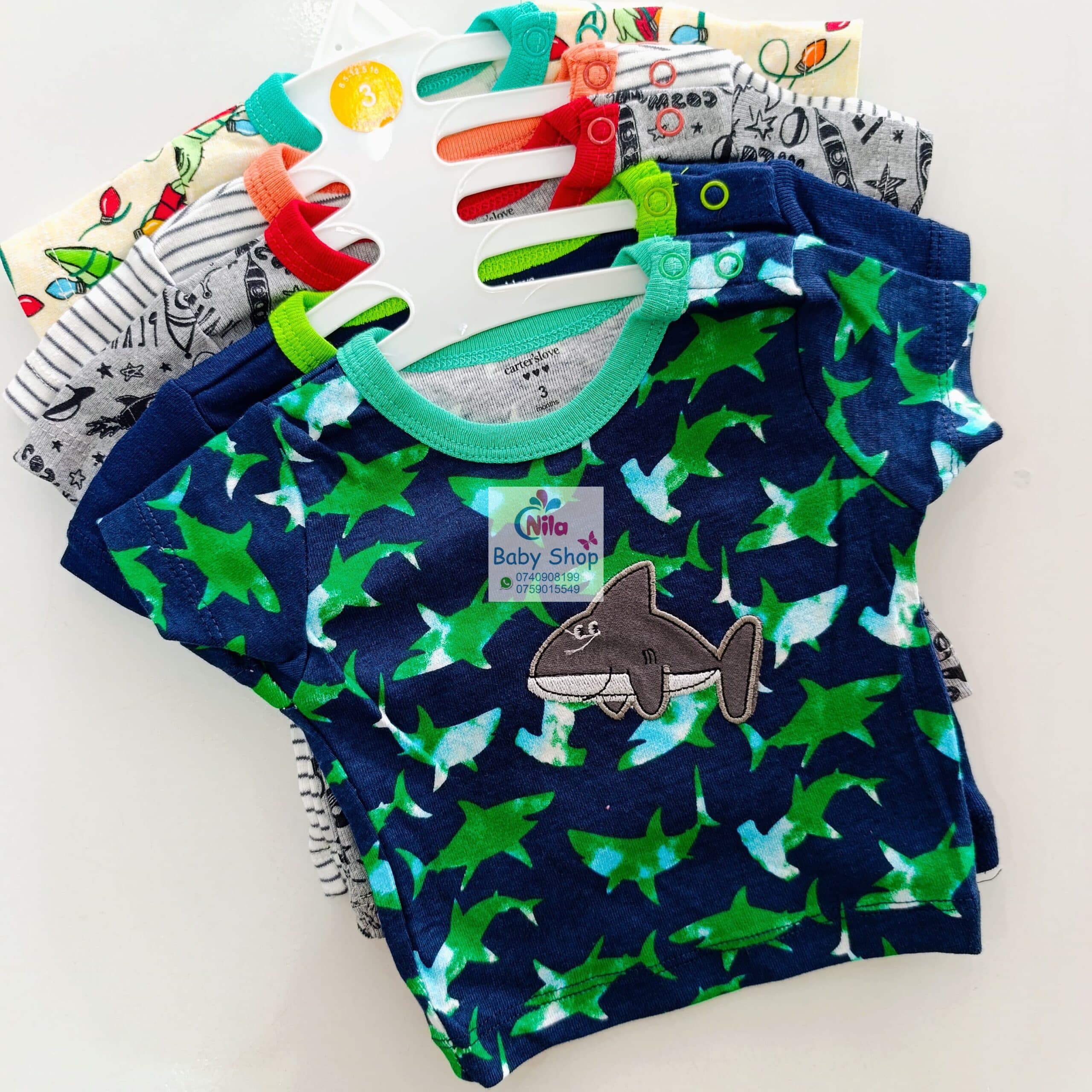 Newborn Baby Boy Soft Multicolor Cotton T-Shirts 5Pcs - Image 8