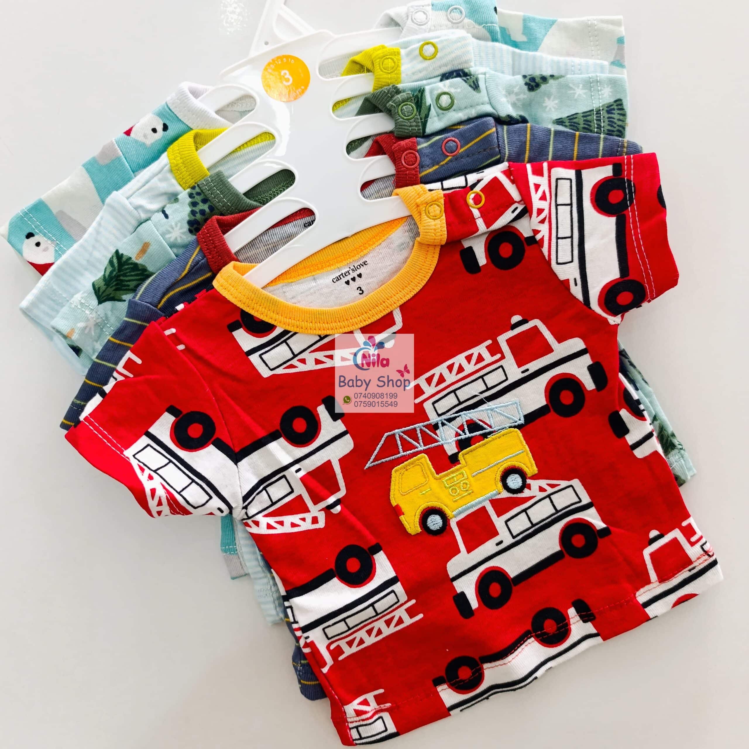 Newborn Baby Boy Soft Multicolor Cotton T-Shirts 5Pcs - Image 7
