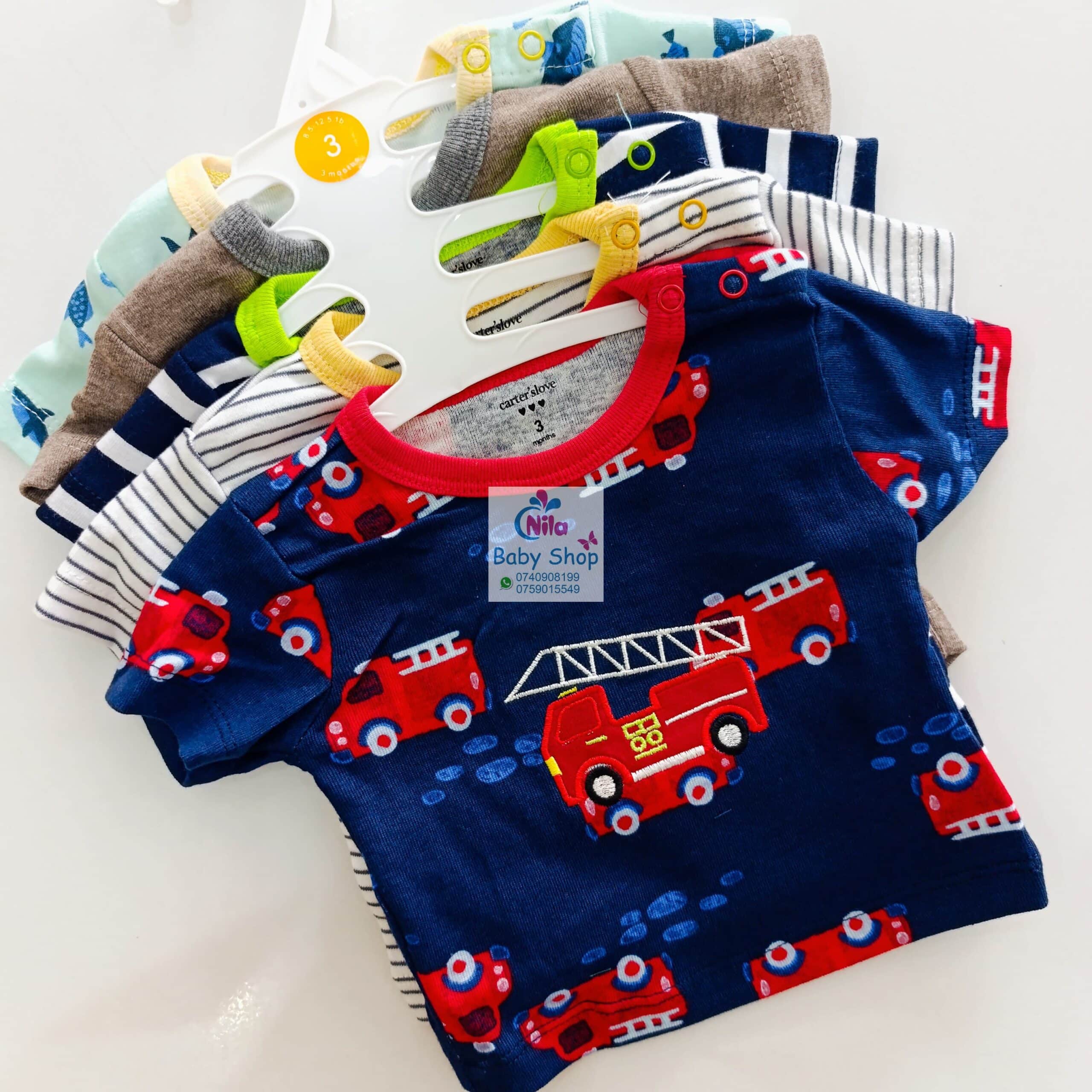 Newborn Baby Boy Soft Multicolor Cotton T-Shirts 5Pcs - Image 5
