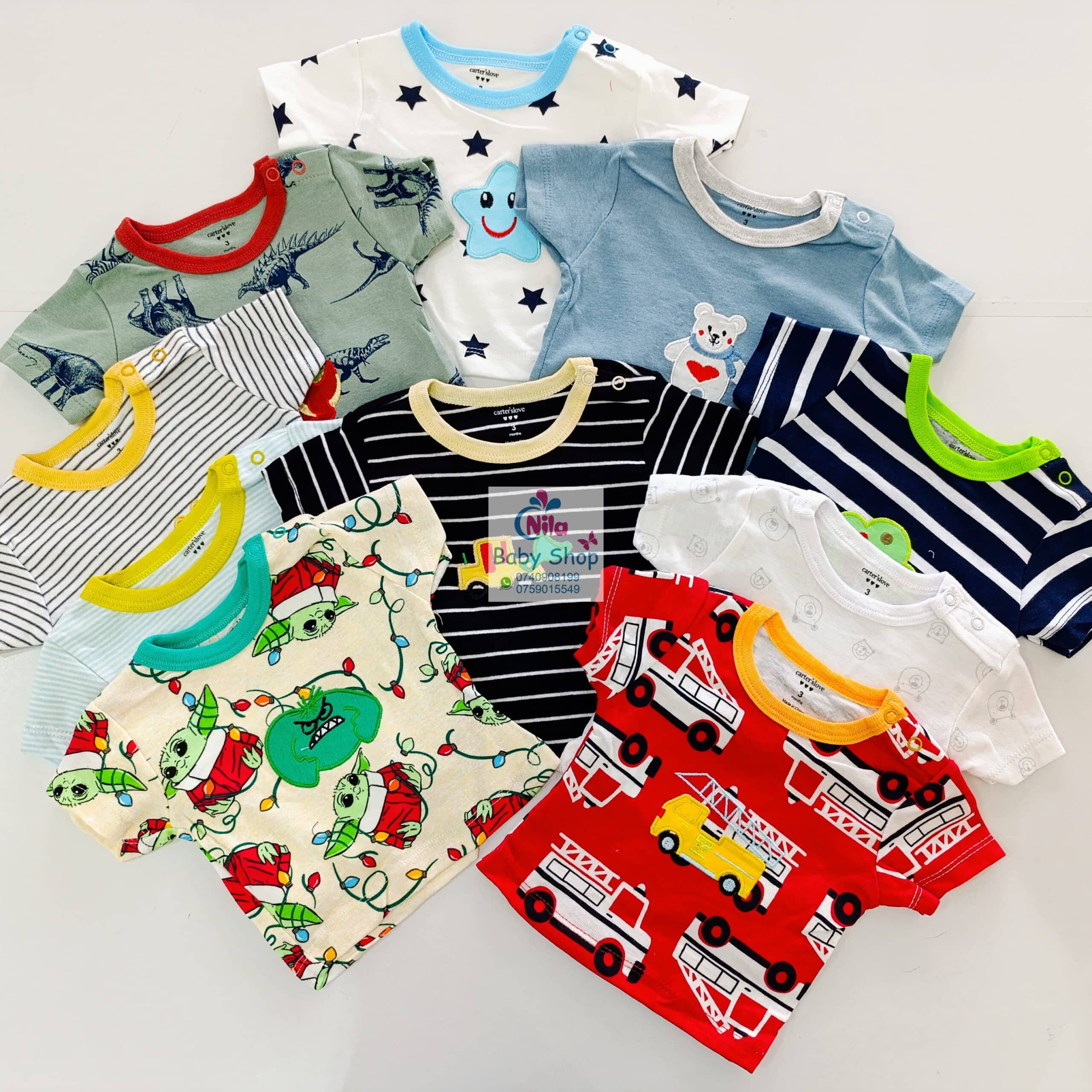 Newborn Baby Boy Soft Multicolor Cotton T-Shirts 5Pcs