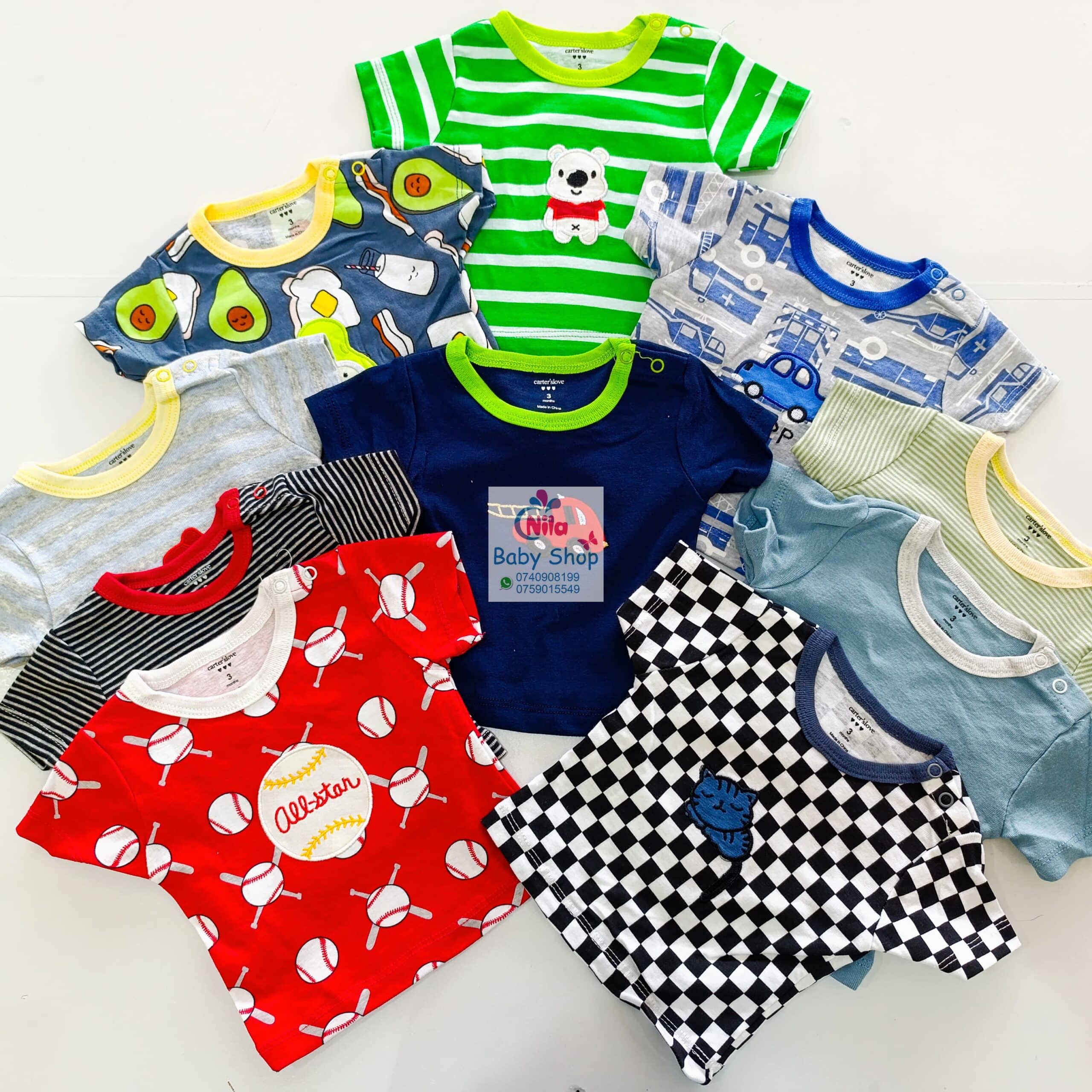 Newborn Baby Boy Soft Multicolor Cotton T-Shirts 5Pcs - Image 13