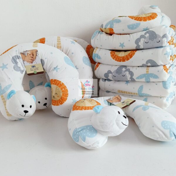 Multicolored U-shape Baby Head Support Pillow + Shawl