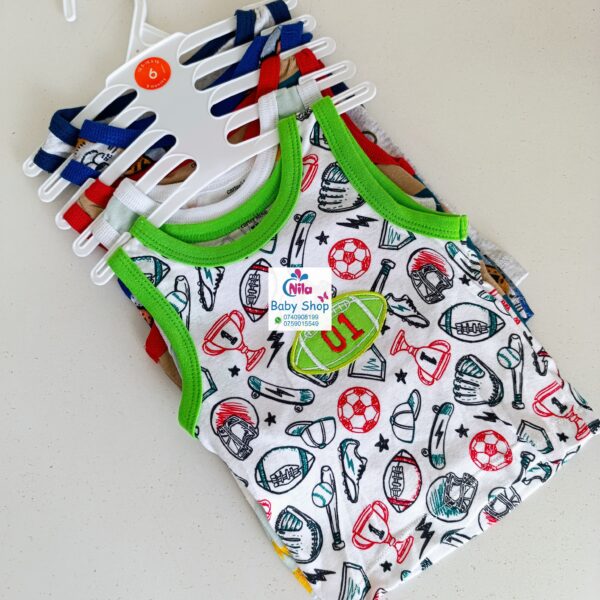 5PCS Trendy Soft Cotton Newborn Baby Boy Vest - Image 7