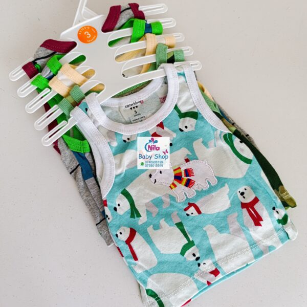 5PCS Trendy Soft Cotton Newborn Baby Boy Vest - Image 5