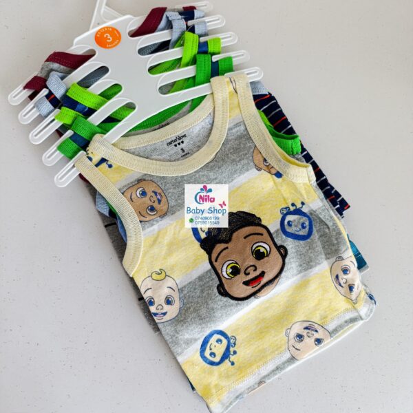 5PCS Trendy Soft Cotton Newborn Baby Boy Vest - Image 4