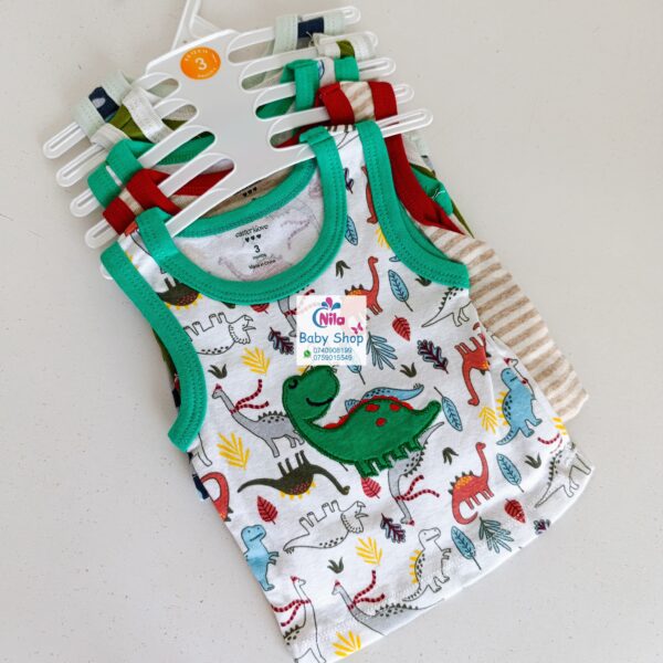 5PCS Trendy Soft Cotton Newborn Baby Boy Vest - Image 3