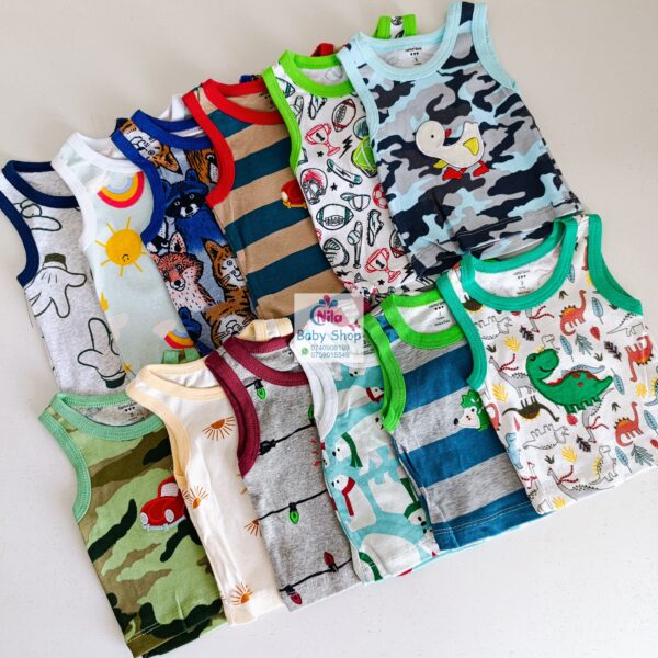 5PCS Trendy Soft Cotton Newborn Baby Boy Vest