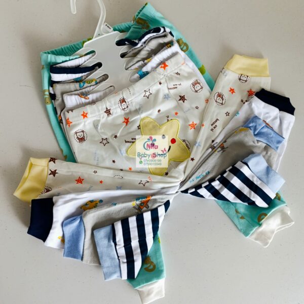 5 Piece Cartoon-Themed Baby Boy Pants Set - Image 4