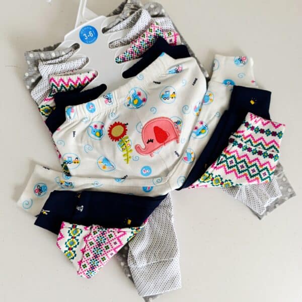 Multicolor Cotton Baby Girl Pants 5 Pack - Image 8