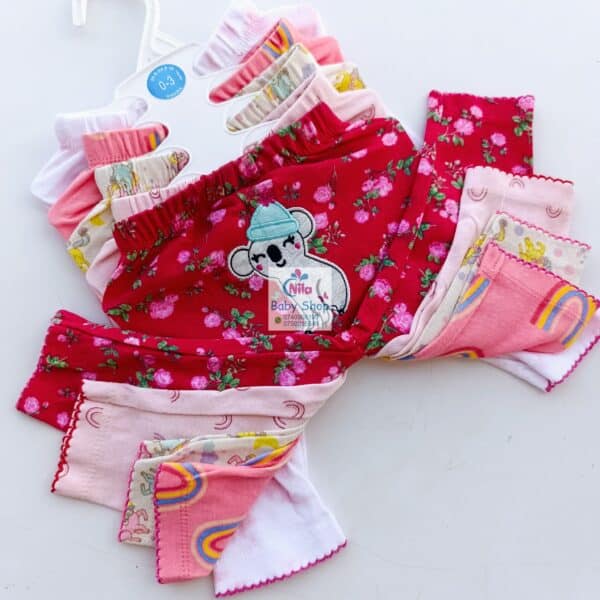 Multicolor Cotton Baby Girl Pants 5 Pack