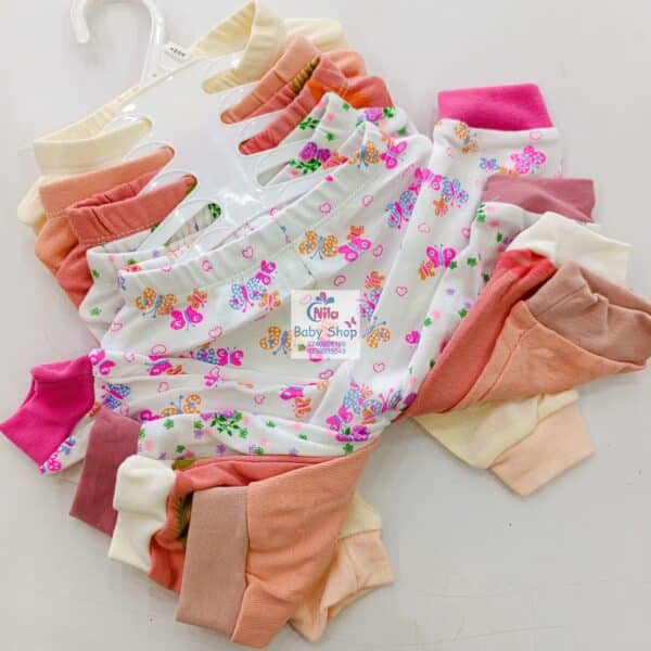 Multicolor Cotton Baby Girl Pants 5 Pack - Image 14