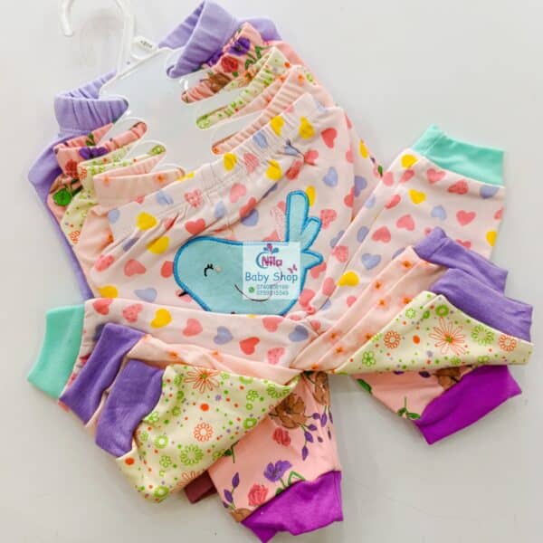 Multicolor Cotton Baby Girl Pants 5 Pack - Image 16