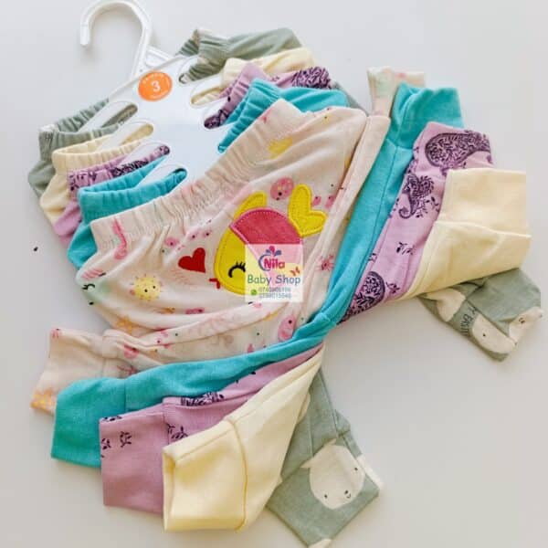 Multicolor Cotton Baby Girl Pants 5 Pack - Image 9