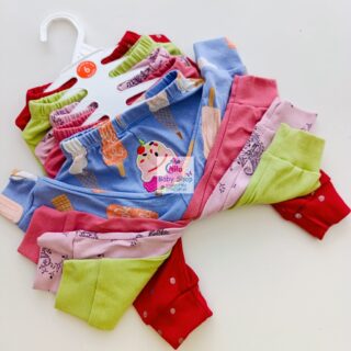 Multicolor Cotton Baby Girl Pants 5 Pack