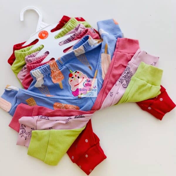 Multicolor Cotton Baby Girl Pants 5 Pack