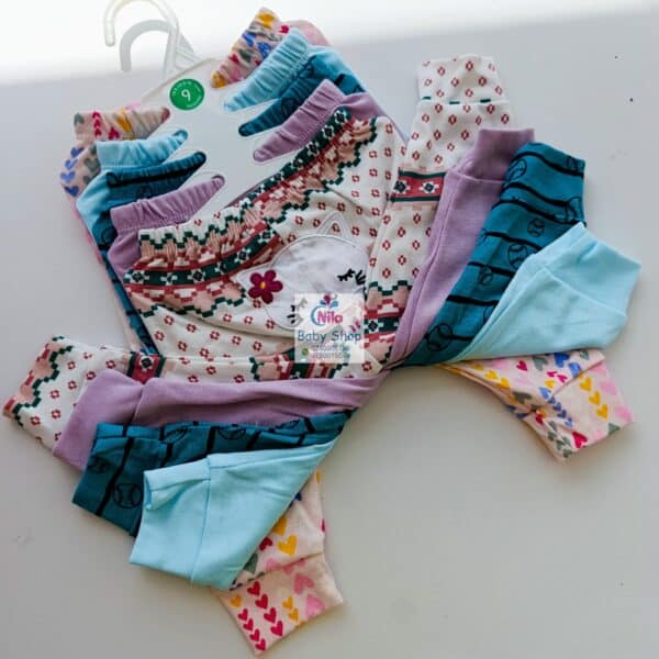 Multicolor Cotton Baby Girl Pants 5 Pack - Image 5