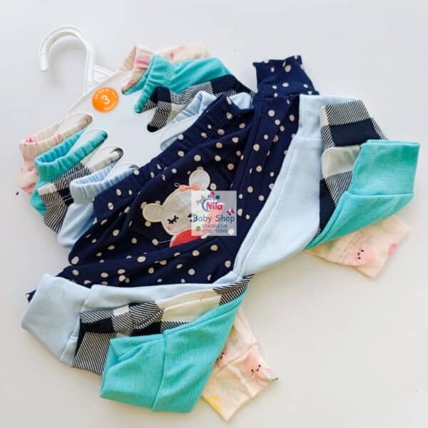 Multicolor Cotton Baby Girl Pants 5 Pack - Image 4