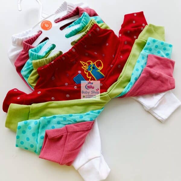 Multicolor Cotton Baby Girl Pants 5 Pack - Image 2