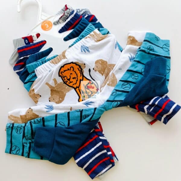 5 Piece Cartoon-Themed Baby Boy Pants Set - Image 9