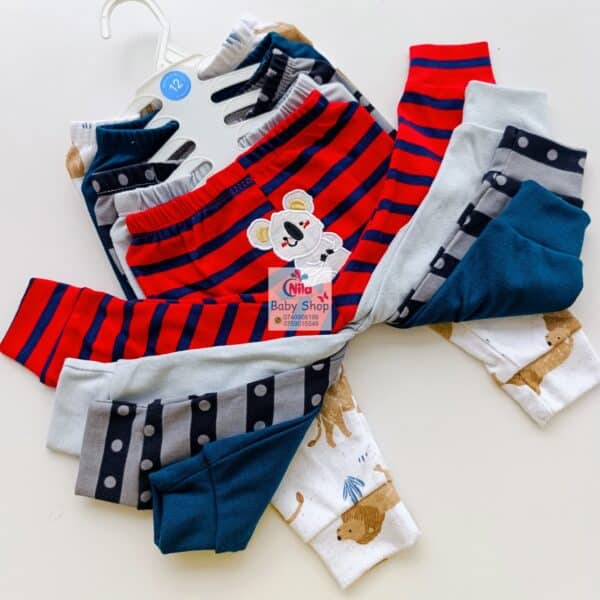 5 Piece Cartoon-Themed Baby Boy Pants Set - Image 3