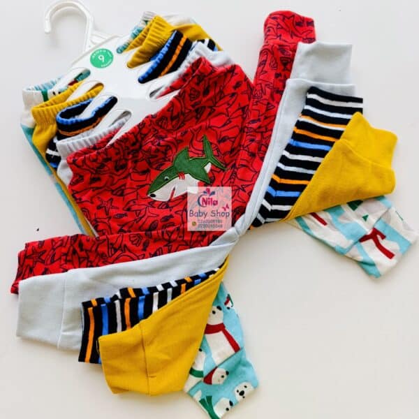 5 Piece Cartoon-Themed Baby Boy Pants Set - Image 2