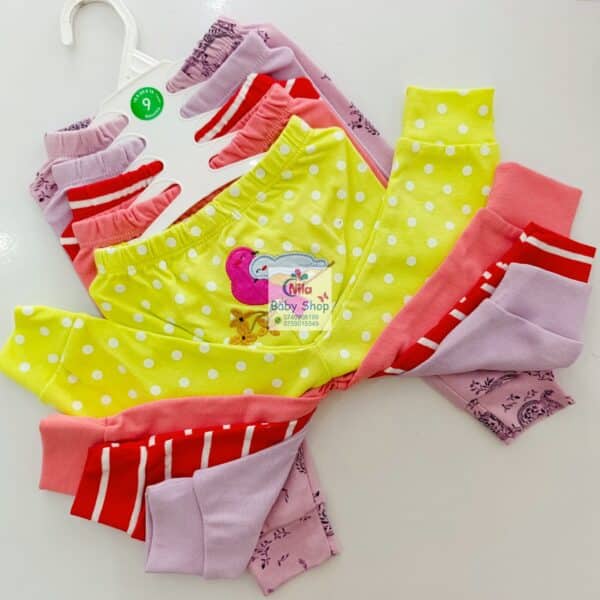 Multicolor Cotton Baby Girl Pants 5 Pack - Image 5