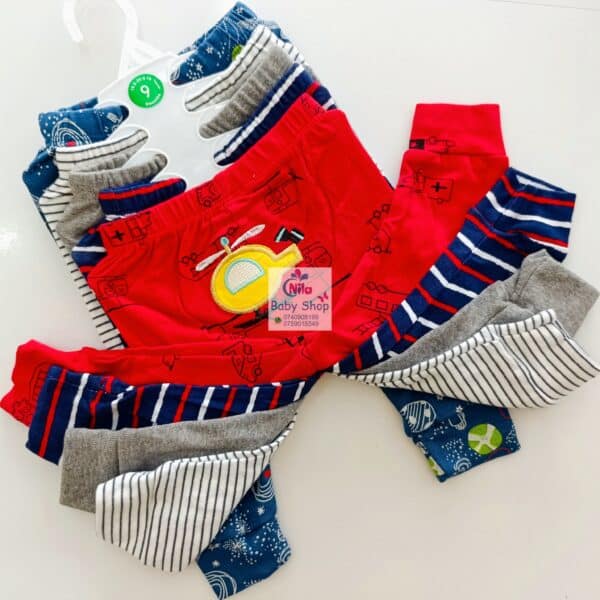 5 Piece Cartoon-Themed Baby Boy Pants Set - Image 8