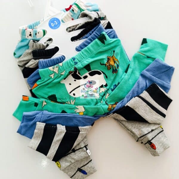 5 Piece Cartoon-Themed Baby Boy Pants Set