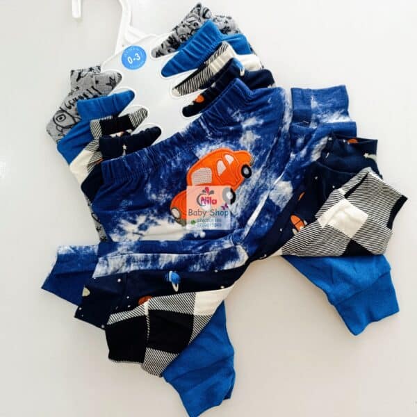 5 Piece Cartoon-Themed Baby Boy Pants Set - Image 4