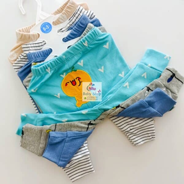 5 Piece Cartoon-Themed Baby Boy Pants Set - Image 3