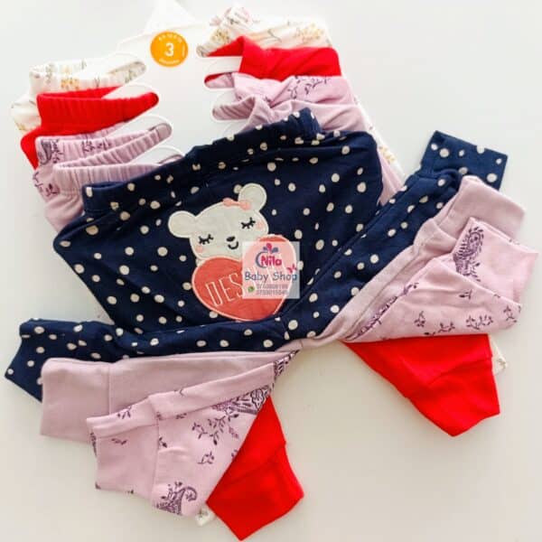 Multicolor Cotton Baby Girl Pants 5 Pack - Image 2