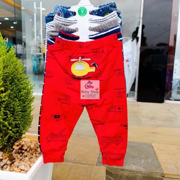 5 Piece Cartoon-Themed Baby Boy Pants Set - Image 9