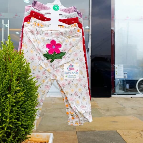Multicolor Cotton Baby Girl Pants 5 Pack - Image 6