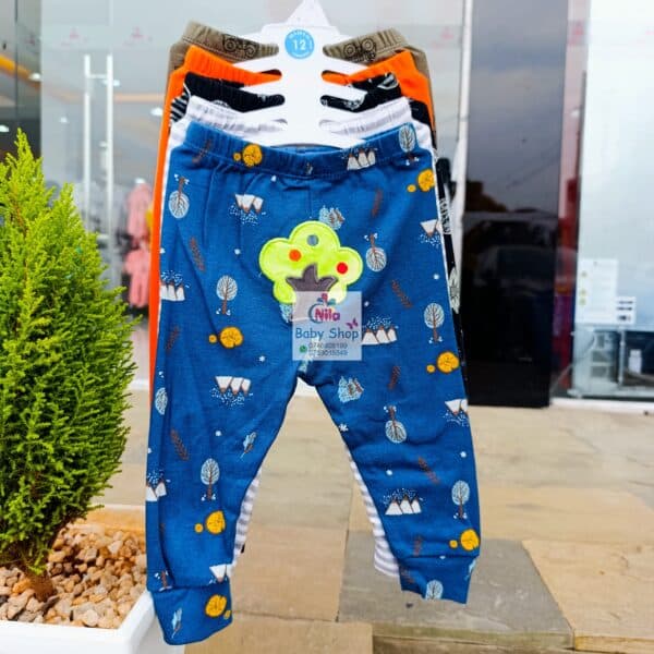 5 Piece Cartoon-Themed Baby Boy Pants Set - Image 4