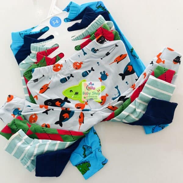 5 Piece Cartoon-Themed Baby Boy Pants Set - Image 26