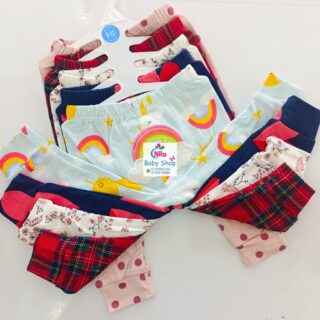 Multicolor Cotton Baby Girl Pants 5 Pack