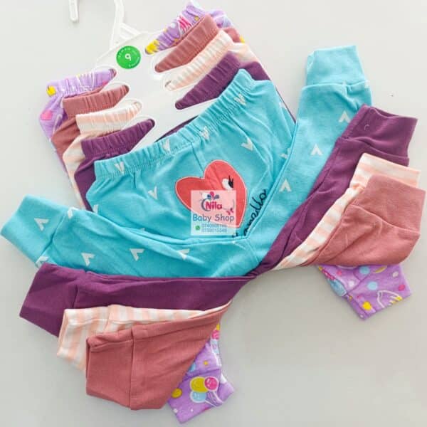 Multicolor Cotton Baby Girl Pants 5 Pack - Image 6