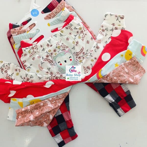 Multicolor Cotton Baby Girl Pants 5 Pack - Image 5