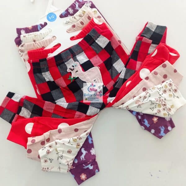 Multicolor Cotton Baby Girl Pants 5 Pack - Image 2