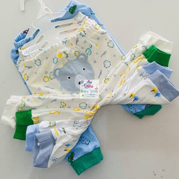 5 Piece Cartoon-Themed Baby Boy Pants Set - Image 4