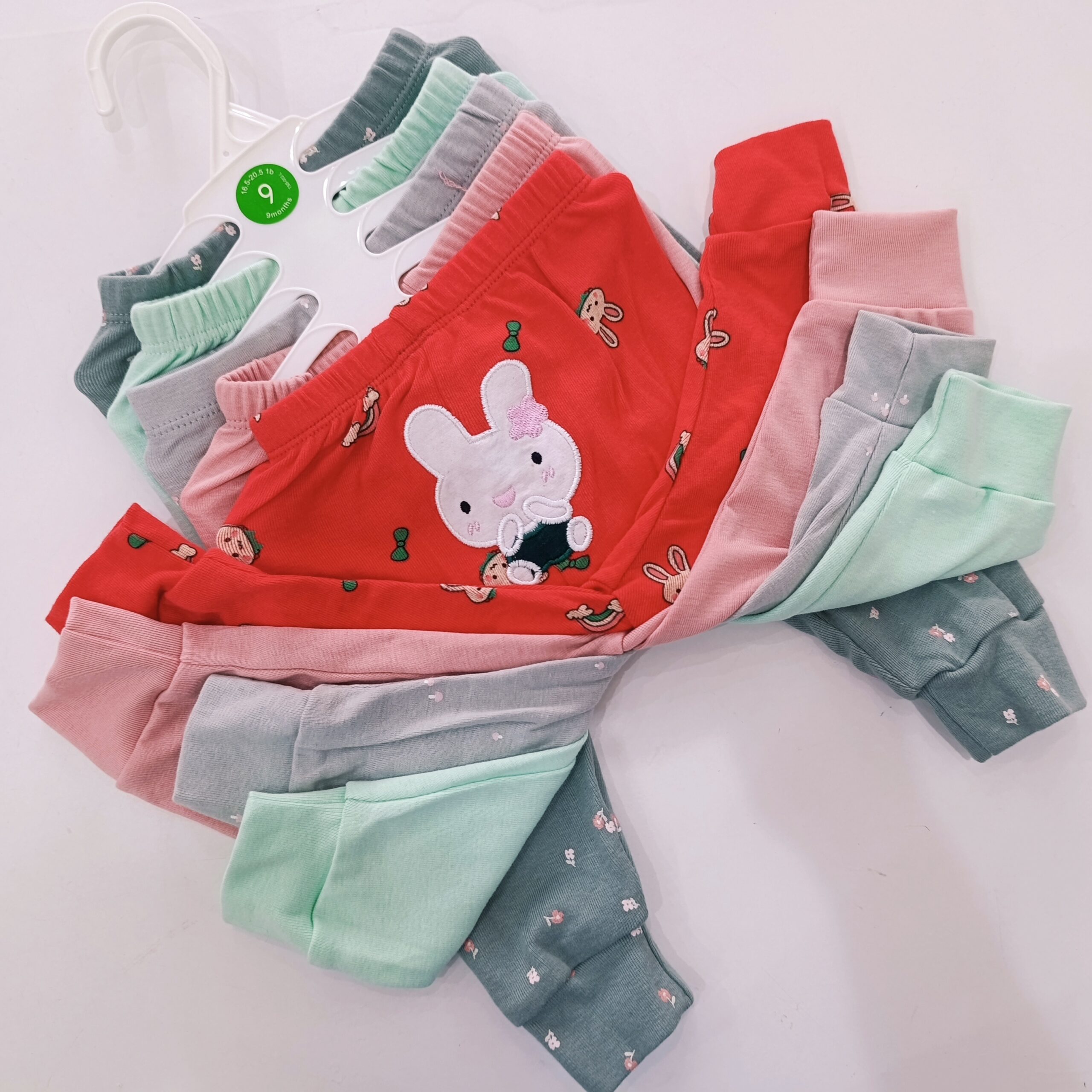 Multicolor Cotton Baby Girl Pants 5 Pack - Image 7